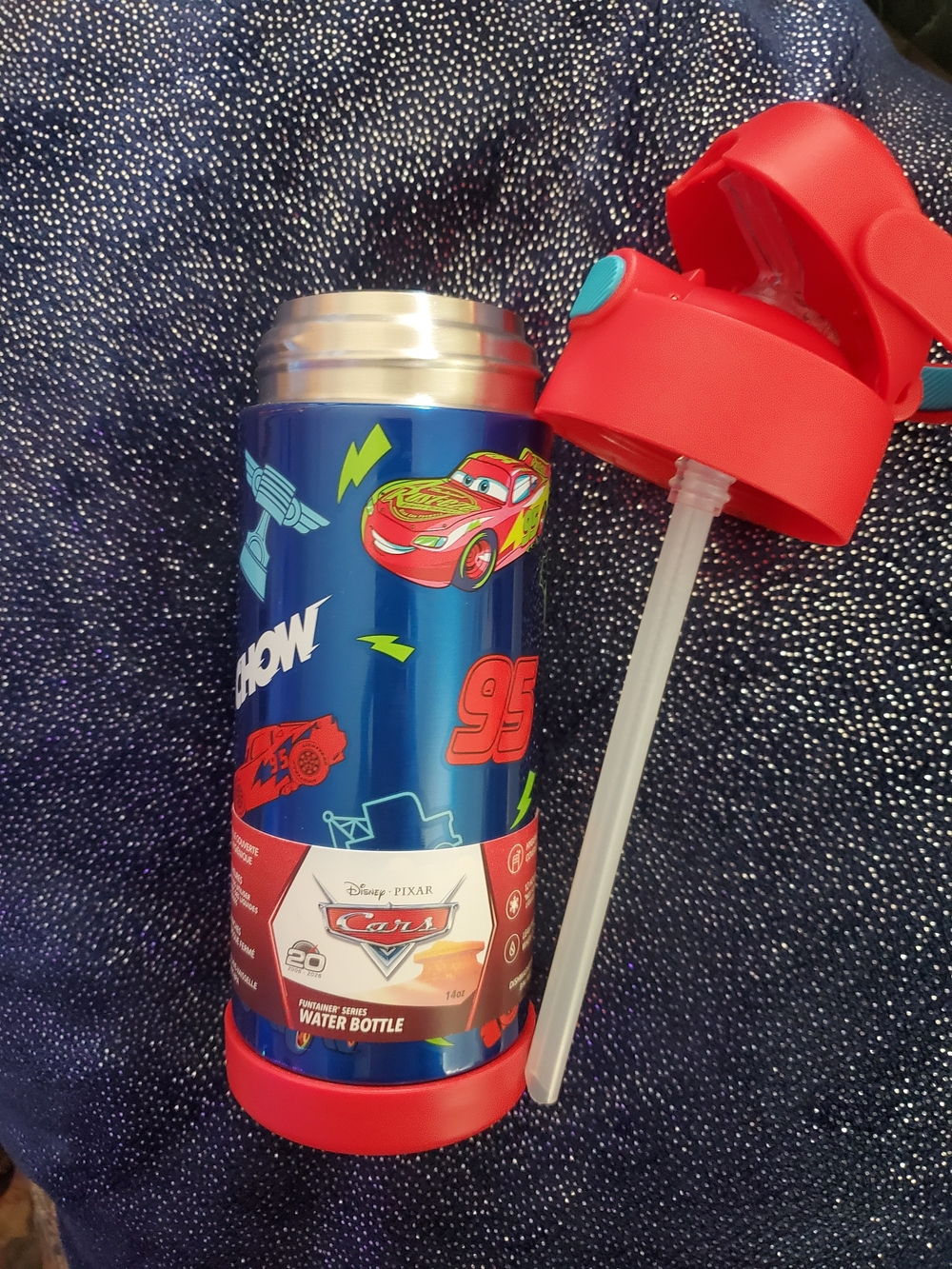 Thermos FUNtainer 14oz Disney/Pixar CARS theme Stainless Steel Water Bottle